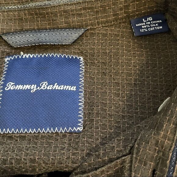 Large Tommy Bahama Chocolate Silk Blend LS Shirt in size Large - Picture 2 of 4